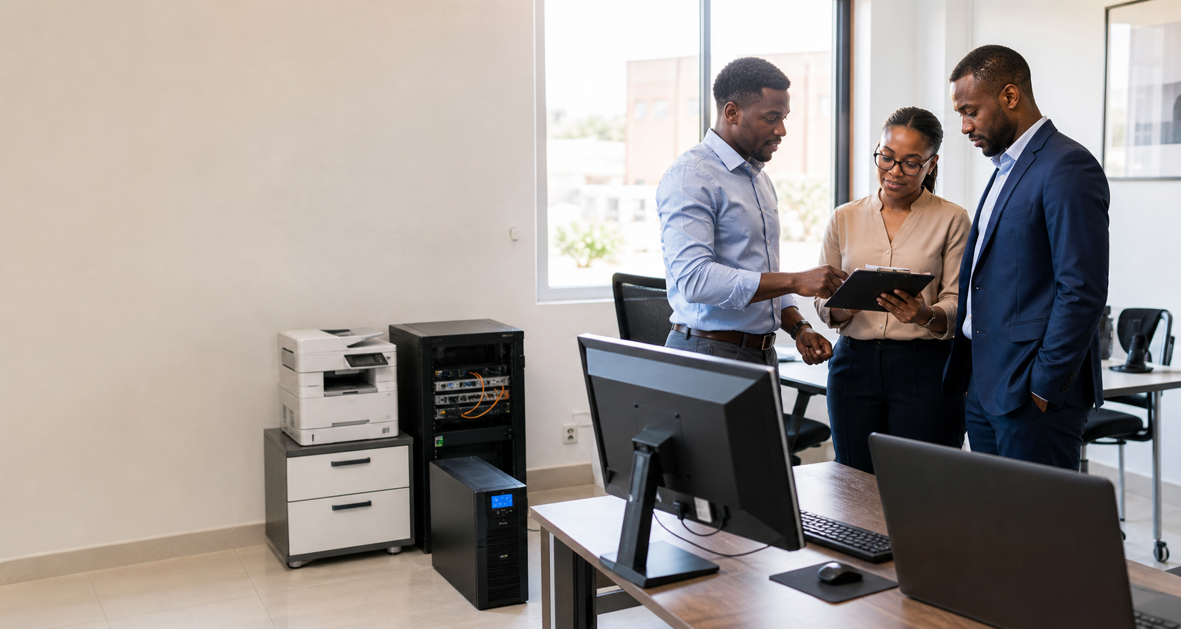 Installation de matériel informatique par l'équipe BCS