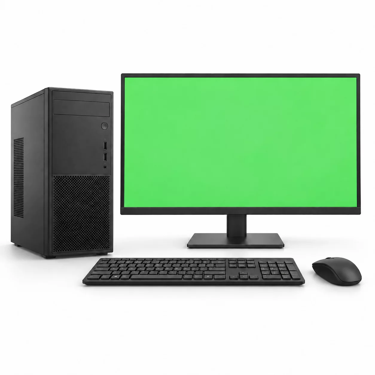 CPU Core i7, 16GB RAM, 500GB SSD, DOS + 24" Monitor (VGA/DP/HDMI)