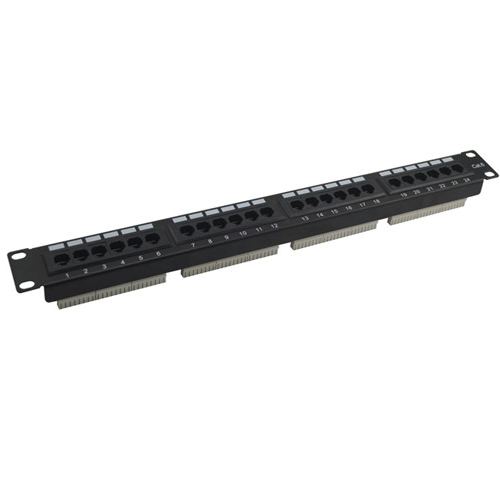 1U Cat6 Patch Panel 24 Ports